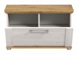 Garderobe Sitzbank Mirano in wei Lrche und Eiche Artisan Landhaus Garderobenbank 80 cm