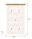 Garderobenpaneel Mirano in wei Lrche mit Eiche Artisan Landhaus Wandgarderobe 68 x 103 cm