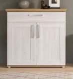 Schuhschrank Mirano in wei Lrche und Eiche Artisan Landhaus Flurkommode 95 cm