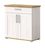 Schuhschrank Mirano in wei Lrche und Eiche Artisan Landhaus Flurkommode 95 cm