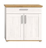 Schuhschrank Mirano in wei Lrche und Eiche Artisan Landhaus Flurkommode 95 cm