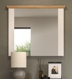 Garderobenspiegel Mirano in wei Lrche und Eiche Artisan Landhaus Spiegel 82 cm
