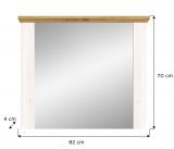 Garderobenspiegel Mirano in wei Lrche und Eiche Artisan Landhaus Spiegel 82 cm