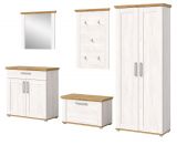 Garderobe Set 5-teilig Mirano in wei Lrche und Eiche Artisan Landhaus Garderobenkombination 285 cm
