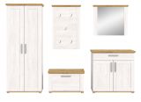 Garderobe Set 5-teilig Mirano in wei Lrche und Eiche Artisan Landhaus Garderobenkombination 285 cm