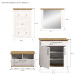 Garderobe Set 4-teilig Mirano in wei Lrche und Eiche Artisan Landhaus Garderobenkombination 190 cm
