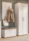 Garderobe Set 3-teilig Mirano in wei Lrche und Eiche Artisan Landhaus Garderobenkombination 175 cm