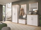 Garderobe Set 3-teilig Mirano in wei Lrche und Eiche Artisan Landhaus Garderobenkombination 175 cm