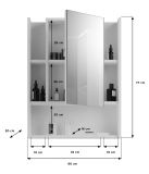 Badezimmer Spiegelschrank Valery in wei Badschrank 1-trig 60 cm