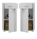 Badezimmer Kommode Valery in wei Hochglanz Badkommode 37 x 80 cm