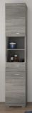 Badezimmer Hochschrank Spirit in grau Rauchsilber Badschrank 37 x 191 cm