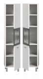 Badezimmer Midischrank Lowell in wei und schwarz Badschrank hngend / stehend 30 x 125 cm