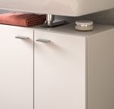 Badmbel Set Lowell in wei Badkombination mit Waschbeckenunterschrank hngend / stehend und Badspiegel