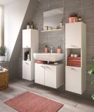 Badmbel Set Lowell in wei Badkombination mit Waschbeckenunterschrank hngend / stehend und Badspiegel