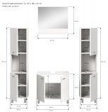 Badmbel Set 4-teilig Lowell in wei Badkombination hngend / stehend 137 x 186 cm