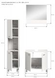 Badmbel Set 3-teilig Lowell in wei Badkombination hngend / stehend 102 x 186 cm