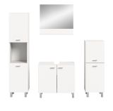 Badmbel Set 4-teilig Lowell in wei Badkombination hngend / stehend 137 x 186 cm