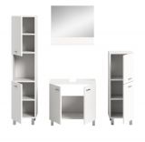 Badmbel Set 4-teilig Lowell in wei Badkombination hngend / stehend 137 x 186 cm
