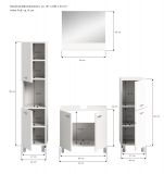 Badmbel Set 4-teilig Lowell in wei Badkombination hngend / stehend 137 x 186 cm