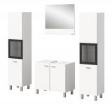 Badmbel Set 4-teilig Lowell in wei und schwarz Badkombination hngend / stehend 137 x 186 cm