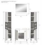 Badmbel Set 4-teilig Lowell in wei und schwarz Badkombination hngend / stehend 137 x 186 cm
