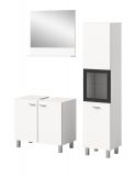 Badmbel Set 3-teilig Lowell in wei und schwarz Badkombination hngend / stehend 102 x 186 cm