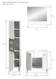 Badmbel Set 3-teilig Lowell in wei und schwarz Badkombination hngend / stehend 102 x 186 cm