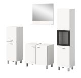 Badmbel Set 4-teilig Lowell in wei und schwarz Badkombination hngend / stehend 137 x 186 cm