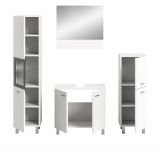 Badmbel Set 4-teilig Lowell in wei und schwarz Badkombination hngend / stehend 137 x 186 cm