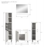 Badmbel Set 4-teilig Lowell in wei und schwarz Badkombination hngend / stehend 137 x 186 cm
