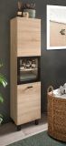 Badezimmer Midischrank Lowell in Sonoma Eiche und schwarz Badschrank hngend / stehend 30 x 125 cm