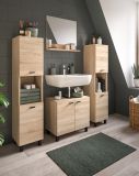 Badmbel Set 4-teilig Lowell in Sonoma Eiche Badkombination hngend / stehend 137 x 186 cm