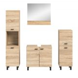 Badmbel Set 4-teilig Lowell in Sonoma Eiche Badkombination hngend / stehend 137 x 186 cm