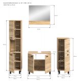 Badmbel Set 4-teilig Lowell in Sonoma Eiche Badkombination hngend / stehend 137 x 186 cm