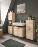 Badmbel Set 4-teilig Lowell in Sonoma Eiche und schwarz Badkombination hngend / stehend 137 x 186 cm