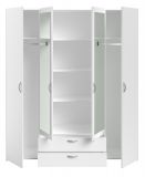 Kleiderschrank Enjour in wei Drehtrenschrank 4-trig mit Spiegel 160 x 185 cm