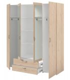 Kleiderschrank Enjour in Jackson Eiche Drehtrenschrank 4-trig mit Spiegel 160 x 185 cm