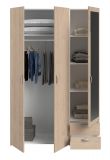 Kleiderschrank Enjour in Jackson Eiche Drehtrenschrank 3-trig mit Spiegel 120 x 185 cm