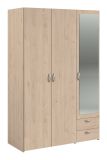Kleiderschrank Enjour in Jackson Eiche Drehtrenschrank 3-trig mit Spiegel 120 x 185 cm