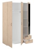 Kleiderschrank Enjour in Jackson Eiche Drehtrenschrank 3-trig mit Spiegel 120 x 185 cm
