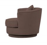 Drehsessel Comfy in braun Web-Velours Sessel 360 drehbar inklusive Kissen
