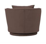 Drehsessel Comfy in braun Web-Velours Sessel 360 drehbar inklusive Kissen