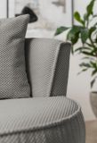 Drehsessel Comfy in grau Web-Velours Sessel 360 drehbar inklusive Kissen