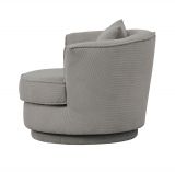 Drehsessel Comfy in grau Web-Velours Sessel 360 drehbar inklusive Kissen
