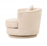 Drehsessel Comfy in wollwei Web-Velours Sessel 360 drehbar inklusive Kissen