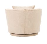 Drehsessel Comfy in wollwei Web-Velours Sessel 360 drehbar inklusive Kissen