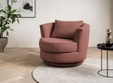 Drehsessel Comfy in terracotta Web-Velours Sessel 360 drehbar inklusive Kissen