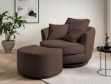 Drehsessel Comfy in braun Web-Velours XL Sessel 360 drehbar inklusive 3 x Kissen