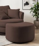 Drehsessel Comfy in braun Web-Velours XL Sessel 360 drehbar inklusive 3 x Kissen