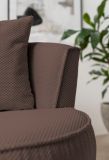 Drehsessel Comfy in braun Web-Velours XL Sessel 360 drehbar inklusive 3 x Kissen
